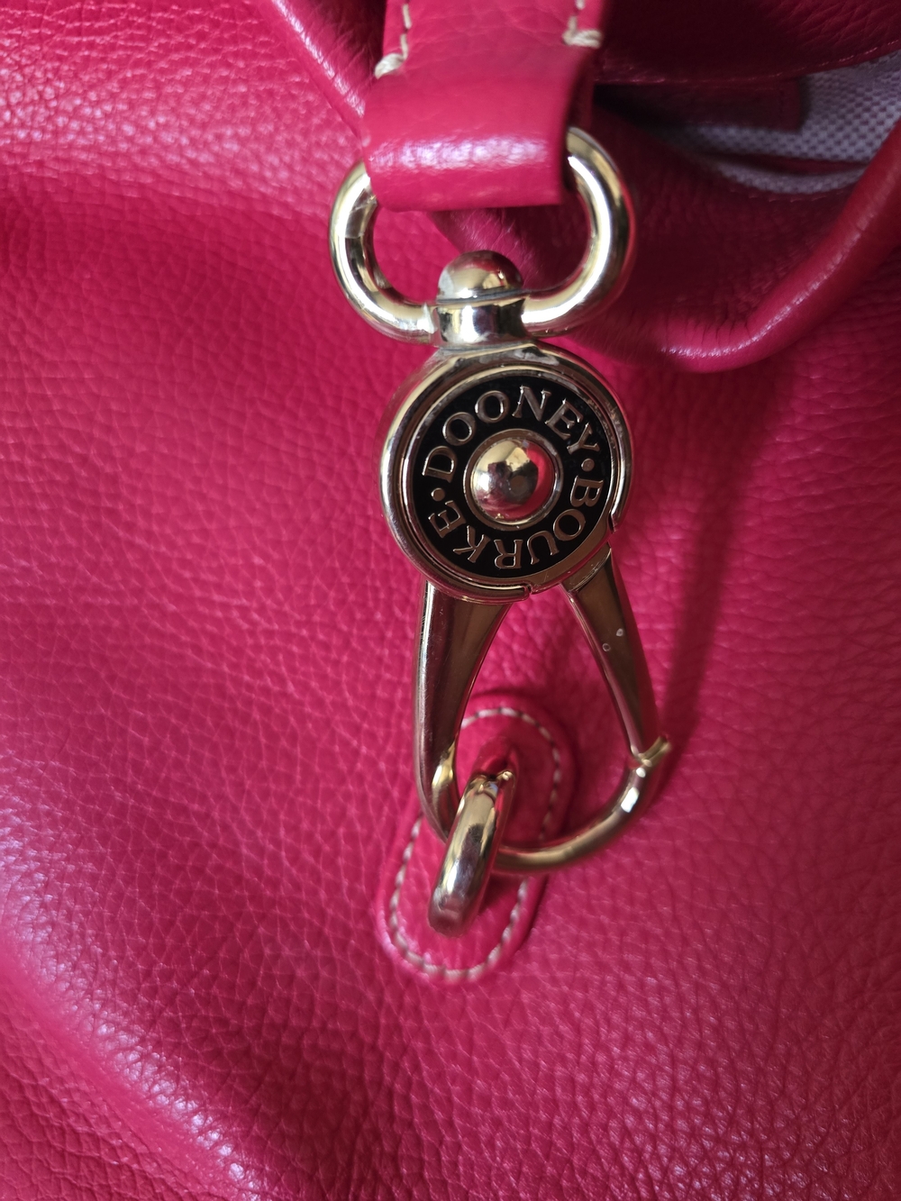 Dooney & Bourke Pink Leather Hobo Bag - Picture 2 of 6